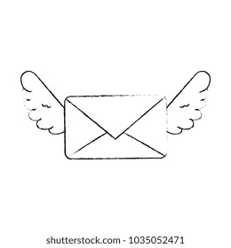 love envelope with wings