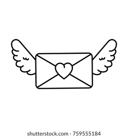 love envelope with wings