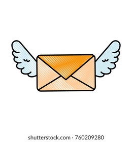 love envelope with wings