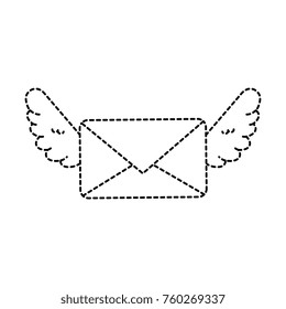 love envelope with wings