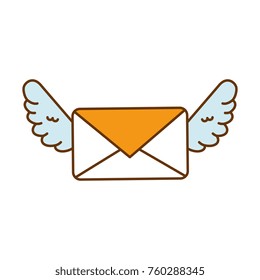 love envelope with wings