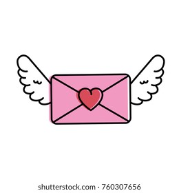 love envelope with wings