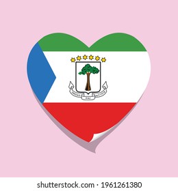 I love Equatorial Guinea flag heart vector illustration