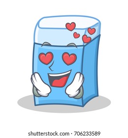 In love eraser character mascot style