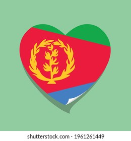 I love Eritrea flag heart vector illustration