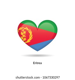 Love Eritrea - heart flag. Vector EPS10 Illustration.