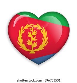 Love Eritrea symbol. Heart flag icon. Vector illustration.