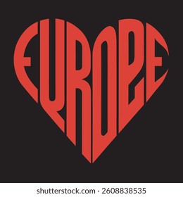 I Love Europe Illustration Hart Love Sign