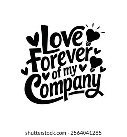 Love for ever typography vector 