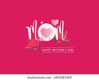 Love for every mother's . Happy mother's day every mother loves her child . some flower and love elements free vector eps 10 file