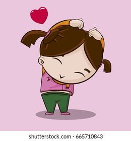 Love is everything. 
Little girl who show love Good feeling to everyone