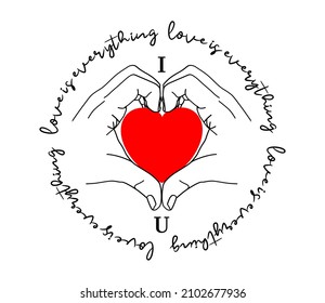 love is everything for print t shirt design graphic vector 
