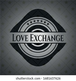 Love Exchange black emblem. Vector Illustration. Detailed.