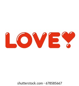 Love exclamation typography. Heart typography. Creative love logotype.