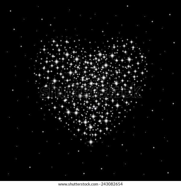 Love Explosion Vector Illustration Starry Heart Stock Vector (Royalty ...