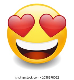 Love Expression Emoji Smiley Face Vector Design Art