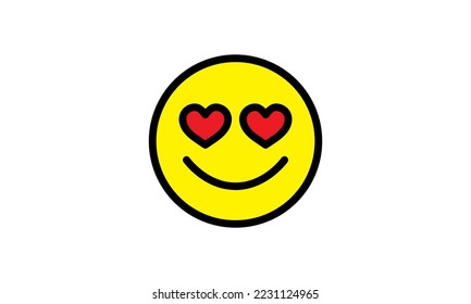 in love expression emoji  vector yellow head simple modern design eps 8