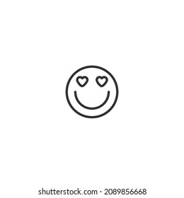icono de línea emoticono de expresión de amor, signo de vector de contorno, icono perfecto de píxel