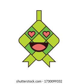 Expresión de amor Ketupat Ramadhan Eid Mubarak Diseño vector