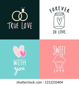 Love expressions icon set vector