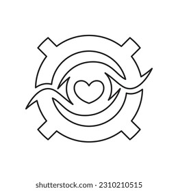 love eye logo design simple modern. highly creative monogram style icon symbol.