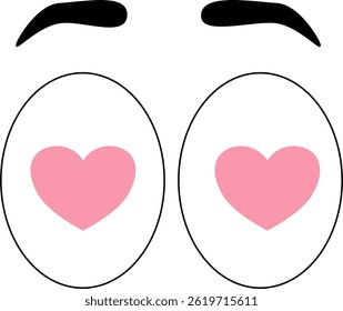 Amor nos olhos Ilustrações, sobrancelha com amor nos olhos