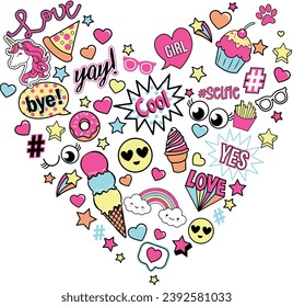 love face cute elements rainbow 