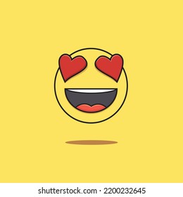 love face emoji icon vector