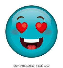 in love face emoticon kawaii character