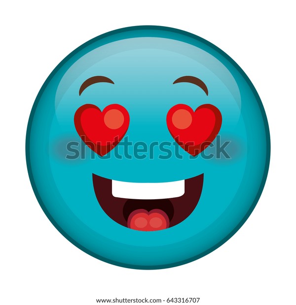 Love Face Emoticon Kawaii Character Stock Vector (Royalty Free ...