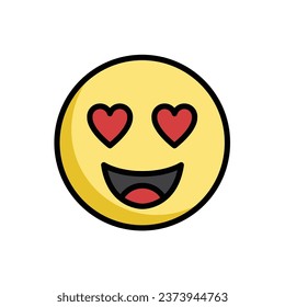 Love Face Emoticon Vector Illustration