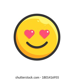 love face flat emoji icon