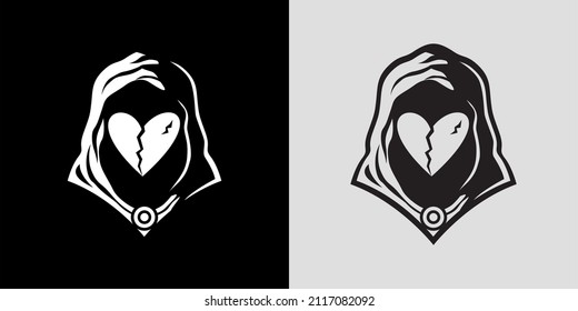 Love face knight silhouette, suitable for team logo, identity, community or graphic needs etc.