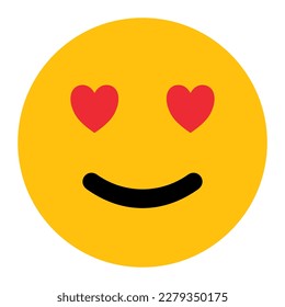 love facial expression flat icon of emoticon