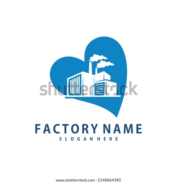 Love Factory logo design vector, Creative\
Factory logo design Template\
Illustration