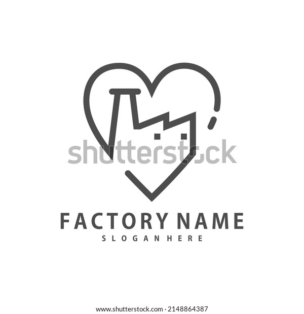 Love Factory logo design vector, Creative\
Factory logo design Template\
Illustration