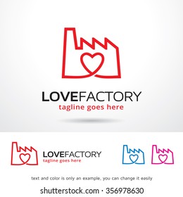 Love Factory Logo Template Design Vector