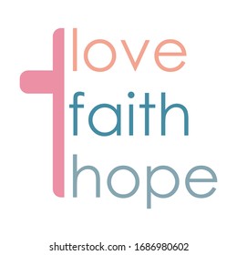 Love Faith Hope Vector Font Logo Art