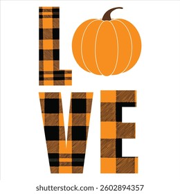 Love Fall Typography T-shirt Design Vector, Autumn season illustration, Happy Fall autumn pumpkin Graphics
