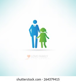 Love family concept design,clean vector