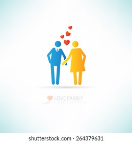 Love family concept design,clean vector