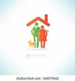 Love family concept design,clean vector