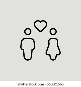 Love Family Couple Outline Vector Icon