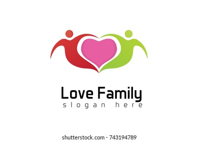 Love Family Logo Stock Vector (Royalty Free) 743194789