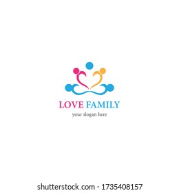 Love family logo template vector icon design