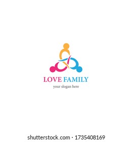 Love family logo template vector icon design