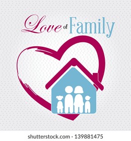 love of family over pink background vector illustration