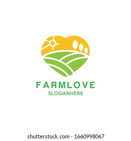 love farm logo design vector