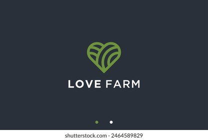 love with farming logo design vector silhouette illustration