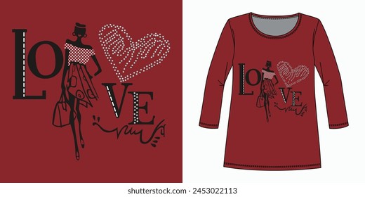 Love Fashion Girl, Princess Silhouette with Heart, Retro woman silhouette, Girl in Paris, Girl in Paris | Silhouette art, Woman silhouette, Shopping girl in Paris, Women Fashion Design, Fashion Tshirt